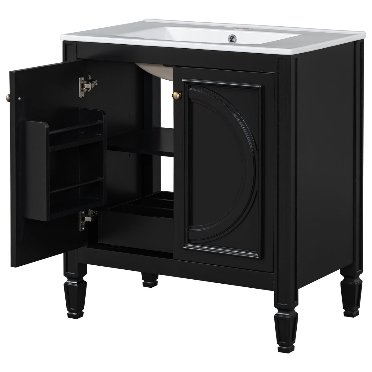 Double Sink Bathroom Vanity Set with Wall Mount Mirror Cabinet, photo 28 of 40