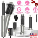 6 In 1 Hot Air Styler Volumizer Straightener Curler Dryer Automatic Wrap Styler Hair Dryer Brush Set with 3 Temp Settings ALCI Plug Glove Cable Zip Ti