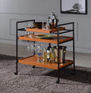Oaken Honey Oak & Black Finish Serving Cart by HouseOfZazla