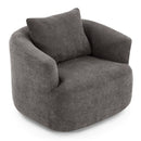 360° Swivel Barrel Sofa Chair With Throw Pillow, Upholstered Accent Chair by HouseOfZazla