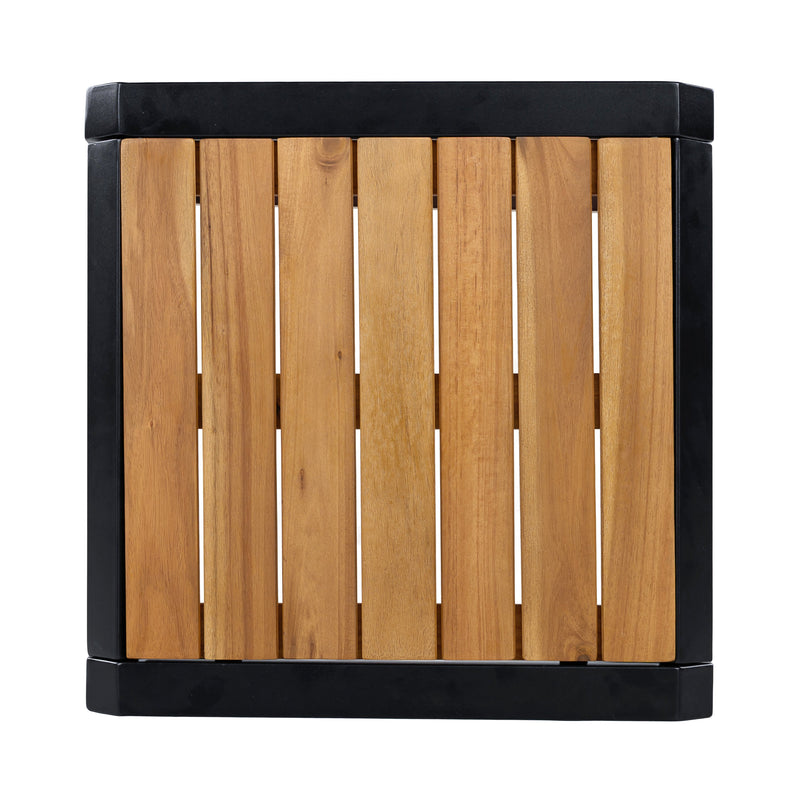 Outdoor Side Table with Teak Wood Top, photo 8 of 9