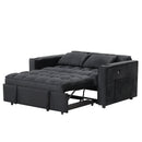 55.3" 4-1 Multi-functional Sofa Bed with Cup Holder and USB Port for Living Room or Apartments Black
