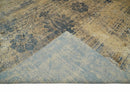 7.6x9x10 Charcoal and Gold Modern Ikat Design Handmade Art Silk Area Rug by The Rug Decor