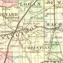 Vintage Map of Illinois 1855