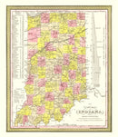 Vintage Map of Indiana 1847