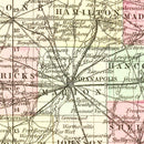 Vintage Map of Indiana 1855