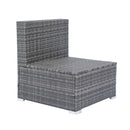 8 Piece Patio Sectional Wicker Rattan Outdoor Furniture Sof Set With One Storage Box Under Seat And Cushion Box - Gray / Black by HouseOfZazla