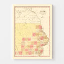 Vintage Map of Iowa 1849