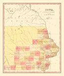 Vintage Map of Iowa 1849