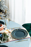 Plastic Charger Plate (Set of 8) - Blue / Gold / Polypropylene by Unique Piece Furniture