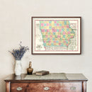 Vintage Map of Iowa 1855