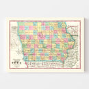 Vintage Map of Iowa 1855