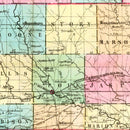 Vintage Map of Iowa 1855