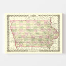 Vintage Map of Iowa 1856