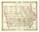 Vintage Map of Iowa 1856