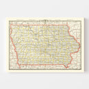 Vintage Map of Iowa 1888