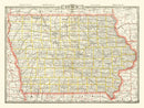 Vintage Map of Iowa 1888