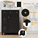 Transitional Style Bathroom Vanity Cabinet With Ceramic Sink by HouseOfZazla