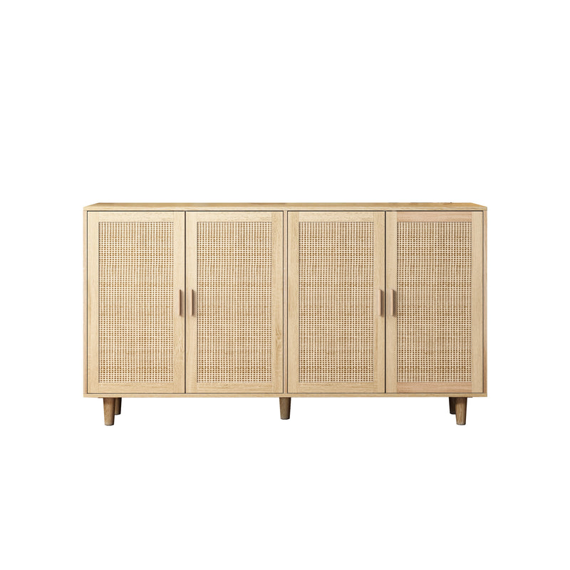 Walker Edison | 4-Door Rattan Storage Sideboard TV Stand