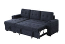 Ashlyn II - 84"W Woven Fabric Reversible Sleeper Sectional Sofa with Storage Chaise by HouseOfZazla