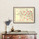Vintage Map of Kansas 1871