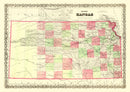Vintage Map of Kansas 1871