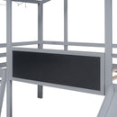 Loft House Bed With Ladder And Slide, With board And Light Strip On The Roof by HouseOfZazla