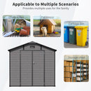 8x14 FT Plastic Outdoor Storage Shed - Lockable Resin Tool Shed with 2 Window & 3 Air vents by HouseOfZazla
