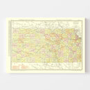 Vintage Map of Kansas 1917