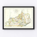 Vintage Map of Kentucky 1814