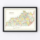 Vintage Map of Kentucky 1823