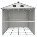 8x6 Ft Metal Outdoor Storage Shed with Window, Floor Base, Air Vents and Double Hinged Door
