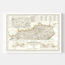 Vintage Map of Kentucky 1845