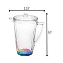 Rainbow Design Unbreakable Plastic Water Pitcher With Lid And Spout, 2.5 Quarts - Clear by HouseOfZazla