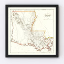 Vintage Map of Louisiana 1814