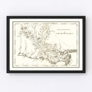 Vintage Map of Louisiana 1814