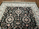 6' X 9' Handmade Indian Agra Wool Rug Carpet Vegetable Dyes Black