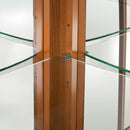 6 Shelf Corner Curio Display Cabinet with Lights, Mirrors and Adjustable Shelves, Oak