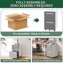 2-Drawer Mobile File Cabinet With Lock,On 360° Wheels, Holds A4/Letter/Legal Files - White by HouseOfZazla