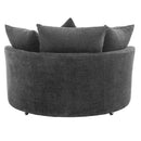 360° Swivel Accent Barrel Chair With Storage Ottoman & 4 Pillows, Modern Leisure Chair Round Accent For Living Room by HouseOfZazla