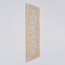 Floral Hand Carved Mandala Rectangular Wall Decor Accent - Gold / White by Unique Piece Furniture