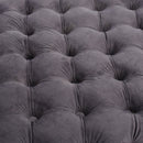 Modern Glam Ottoman with Upholstery and Button Tufted Design
