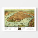 Vintage Map of New York City, New York 1879