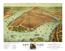 Vintage Map of New York City, New York 1879