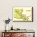 Vintage Map of Louisiana 1816