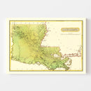 Vintage Map of Louisiana 1816