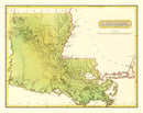 Vintage Map of Louisiana 1816