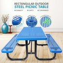 Outdoor Steel Picnic Rectangular Table With Umbrella Pole by HouseOfZazla
