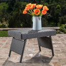Outdoor Wicker Table With Rectangular Tabletop - Gray by HouseOfZazla