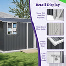 10X8FT Outdoor Steel Storage Shed with Clear Window, Lockable Doors by HouseOfZazla